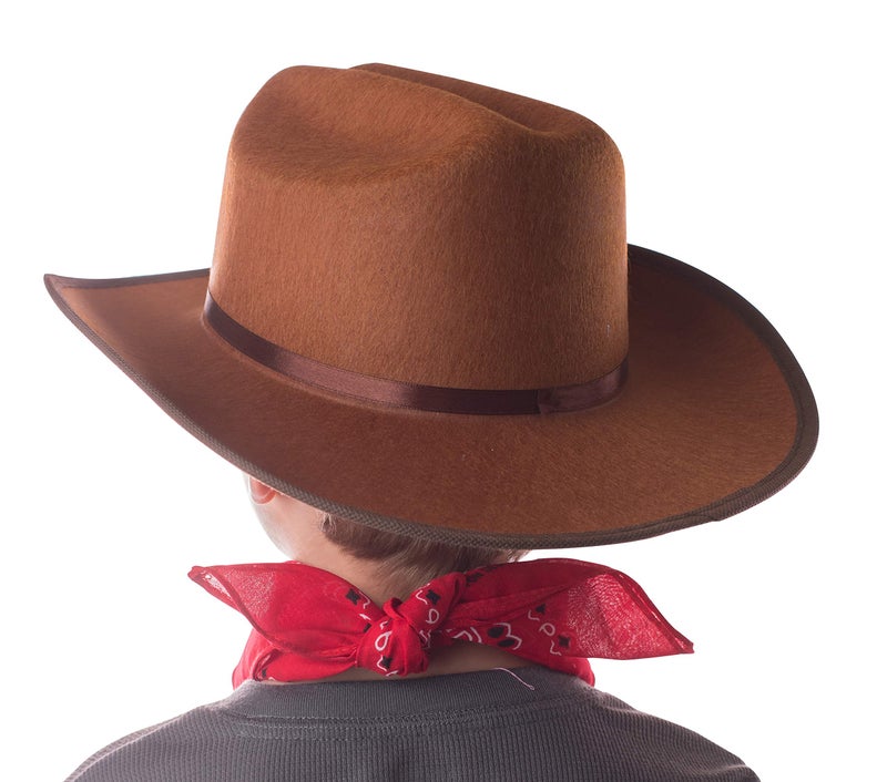Aeromax Jr. Cowboy Hat Brown with Tan Cowboy Logo & Bandanna, One Size - Image 5